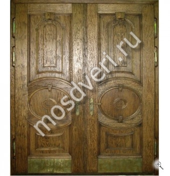 Входная двустворчатая дверь для дома из массива дуба - купить от производителя Мосдвери Входная двустворчатая дверь для дома из массива дуба